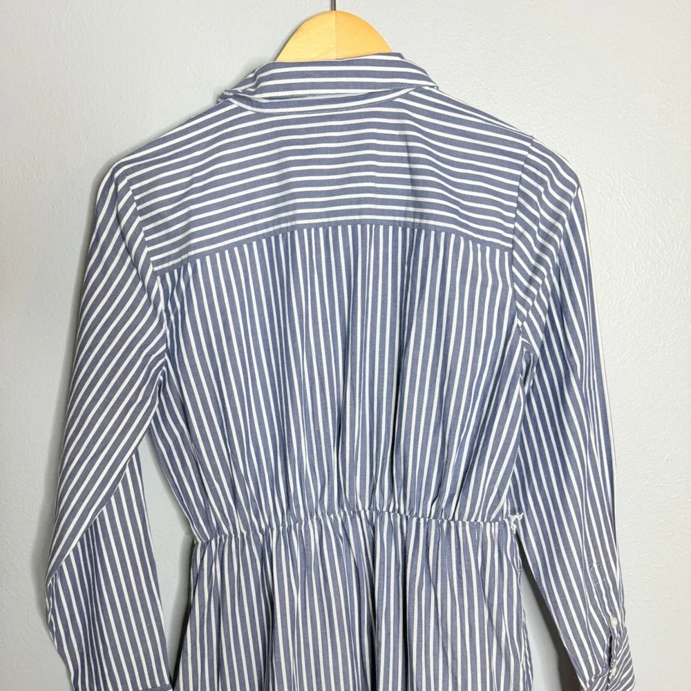 J.Crew Long-sleeve striped poplin shirtdress Size 4 - Picture 4 of 7